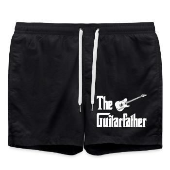 The Guitarist – Typography with Guitar - Swim Trunks - black - Front - AI Model Male 185 light (185cm)