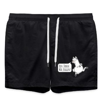 Des joggers style lama ! Un jogging idiot mais amusant - Short de bain - noir - Devant - AI Model Male 185 light (185cm)