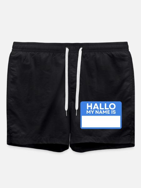 Bonjour Nom Bleu Badge - Short de bain - noir