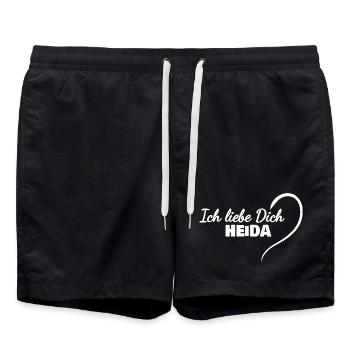 Je t’aime Heida - Short de bain - noir - Devant - AI Model Male 185 light (185cm)