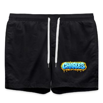 Graffiti  CHARLES Prénom cadeau idéal imprimable s - Short de bain - noir - Devant - AI Model Male 185 light (185cm)