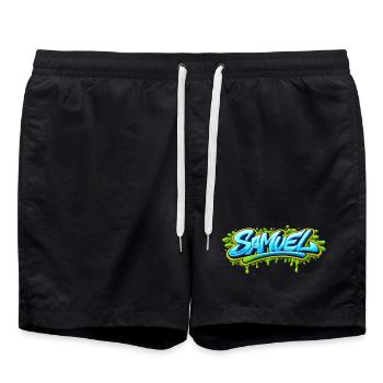 GRAFFITI NAME SAMUEL FOR  PERFECT GIFT PRINTABLE  - Short de bain - noir - Devant - AI Model Male 185 light (185cm)