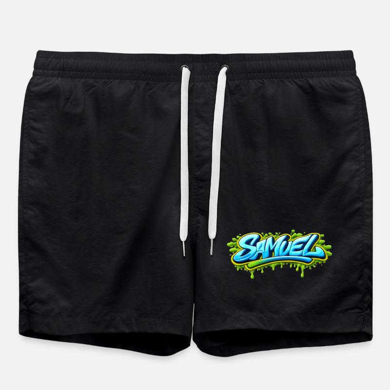 GRAFFITI-NAME SAMUEL FÜR PERFEKTES GESCHENK DRUCKBAR - Badeshorts - Schwarz