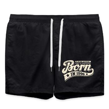 Born in 1996 - Birthday - Limited Edition - Swim Trunks - black - Front - AI Model Male 185 light (185cm)
