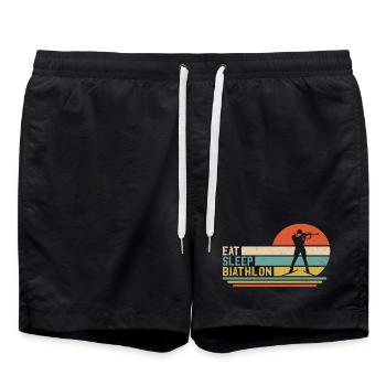 Eat Sleep Biathlon - Swim Trunks - black - Front - AI Model Male 185 light (185cm)