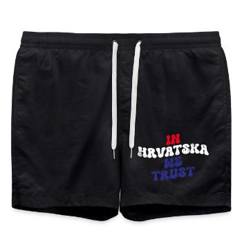 In Hrvatska we trust - Badeshorts - Schwarz - Vorne - AI Model Male 185 light (185cm)