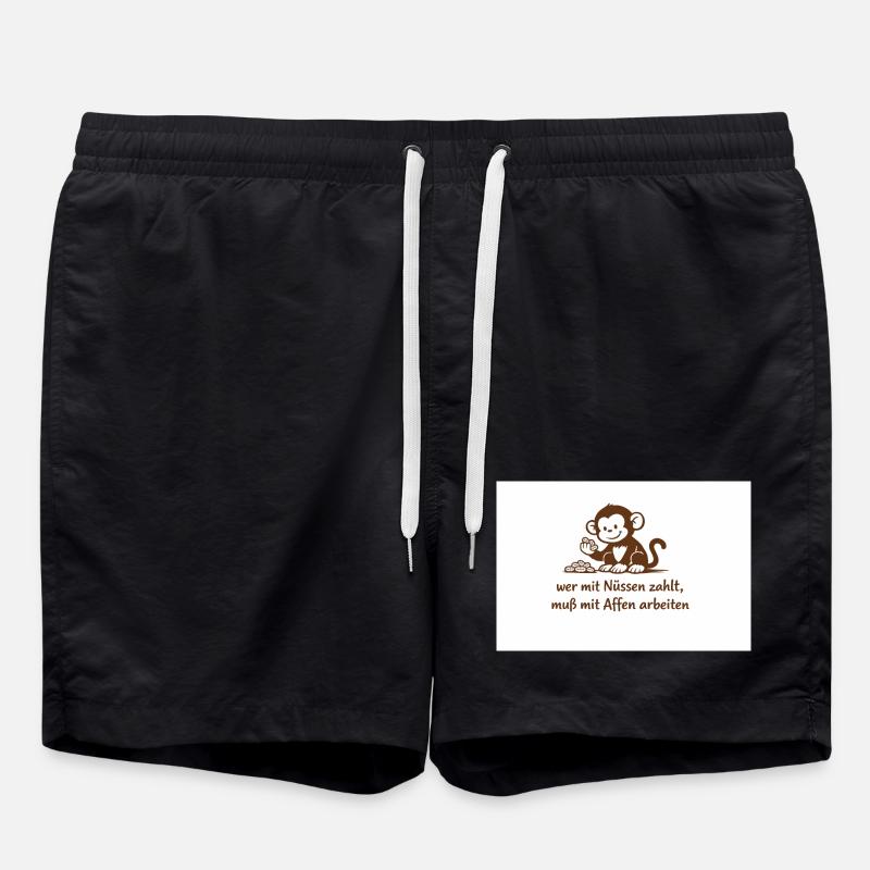 Arbeiteraffe_mit_Erdnuessen - Badeshorts - Schwarz