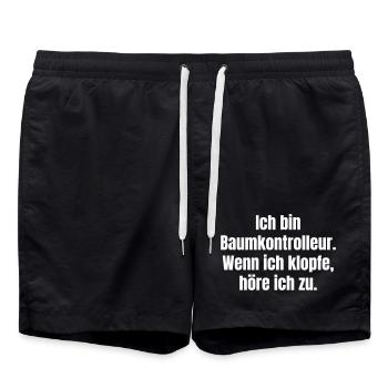 Tree Inspector Slogan Shirt - Swim Trunks - black - Front - AI Model Male 185 light (185cm)