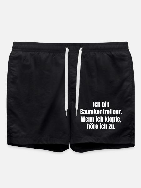 Tree Inspector Slogan Shirt - Swim Trunks - black