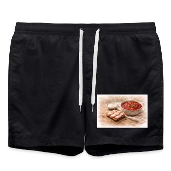 Borsch with Salo - Swim Trunks - black - Front - AI Model Male 185 light (185cm)