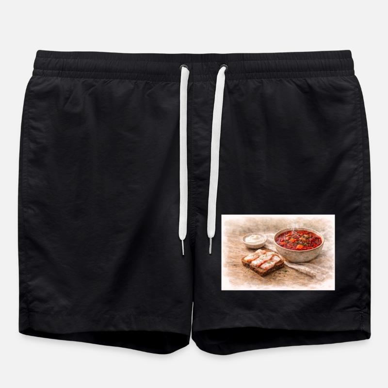 Borsch with Salo - Swim Trunks - black