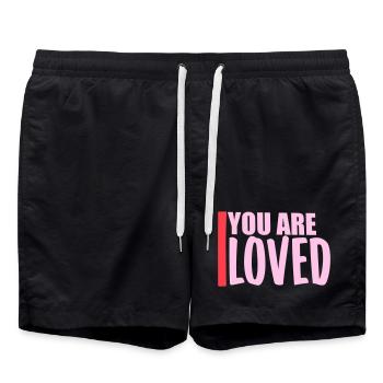 Tu es aimé, peu importe la compassion que tu ressens - Short de bain - noir - Devant - AI Model Male 185 light (185cm)