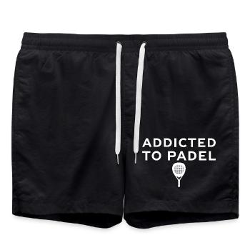 Addicted to Padel Sportler Outfits & Styles - Badeshorts - Schwarz - Vorne - AI Model Male 185 light (185cm)