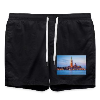 San Giorgio Maggiore am Abend - Badeshorts - Schwarz - Vorne - AI Model Male 185 light (185cm)