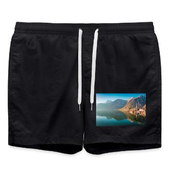 Lac Hallstatt au lever du soleil - Short de bain - noir - Devant - AI Model Male 185 light (185cm)