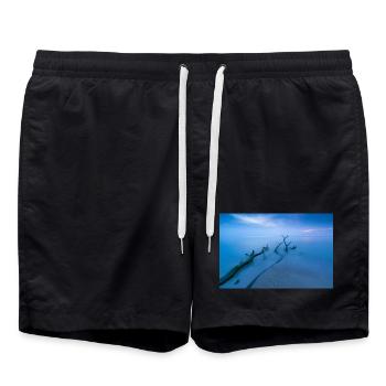 Blue hour sur la plage ouest - Short de bain - noir - Devant - AI Model Male 185 light (185cm)