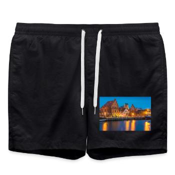Wismar le soir - Short de bain - noir - Devant - AI Model Male 185 light (185cm)