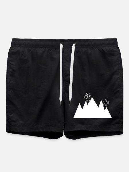 Mountaineer Lines Silhouette - Swim Trunks - black
