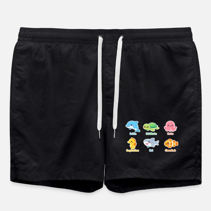 Autocollant des créatures marines câlines - Short de bain - noir