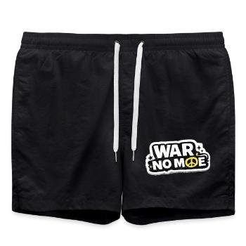 War No More – Sticker Peace & Humanity - Swim Trunks - black - Front - AI Model Male 185 light (185cm)