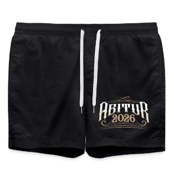 Abitur 2026 - Badeshorts - Schwarz - Vorne - AI Model Male 185 light (185cm)