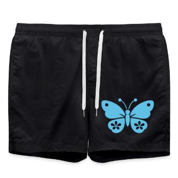 Butterfly blue - Swim Trunks - black - Front - AI Model Male 185 light (185cm)
