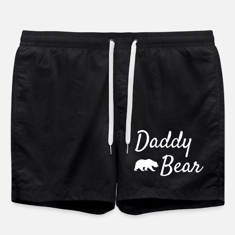 Daddy Bear Script Logo - Swim Trunks - black
