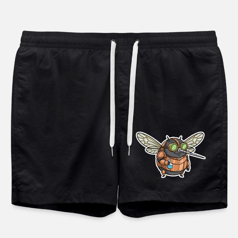 Mosquito Alchemist Steampunk Copper Vials - Swim Trunks - black