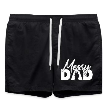 Chaotischer Vater Lustiges Vaterschaft Erziehungsdesign - Badeshorts - Schwarz - Vorne - AI Model Male 185 light (185cm)