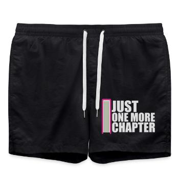 Just One More Chapter Funny Bookworm Reading Cool - Swim Trunks - black - Front - AI Model Male 185 light (185cm)