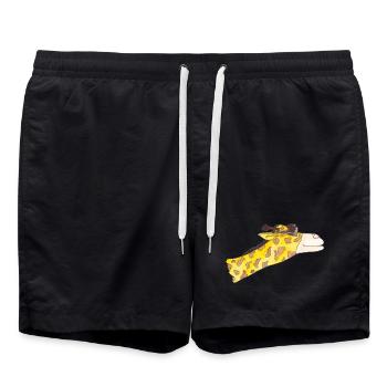 Girafe au vent - Short de bain - noir - Devant - AI Model Male 185 light (185cm)