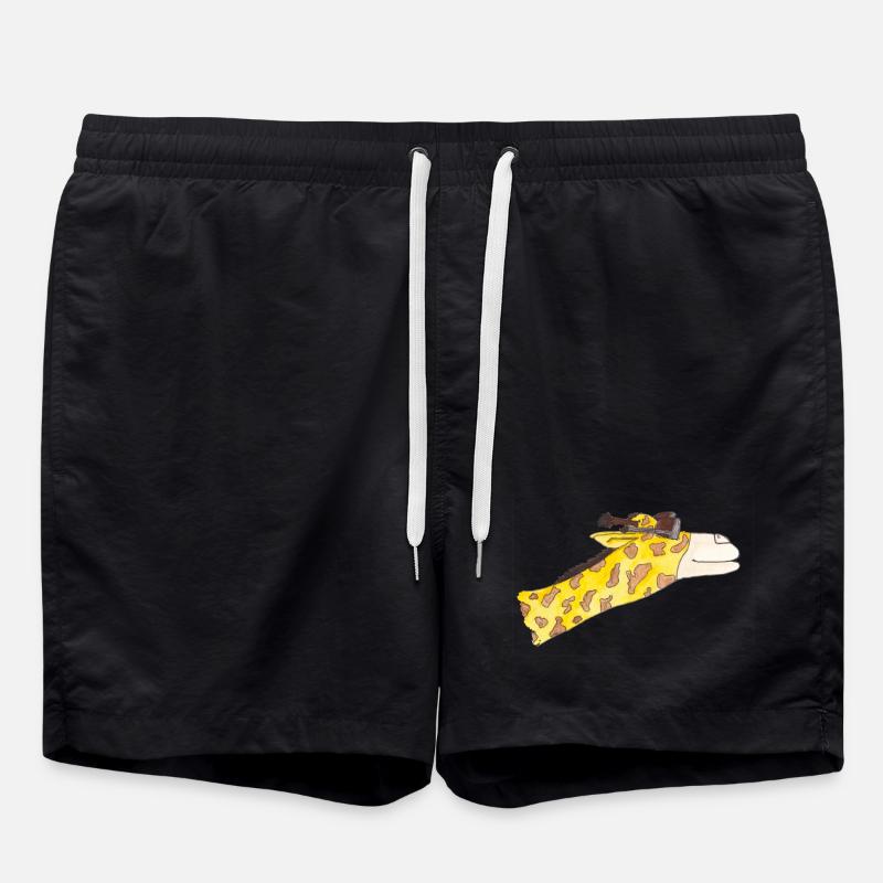 Giraffe in the wind - Swim Trunks - black