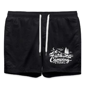 Camping Team Tent - Swim Trunks - black - Front - AI Model Male 185 light (185cm)