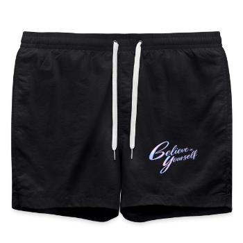 believe in yourself - Swim Trunks - black - Front - AI Model Male 185 light (185cm)