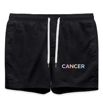 Pastel Cancer Awareness Letters - Swim Trunks - black - Front - AI Model Male 185 light (185cm)