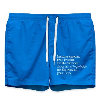 La vraie liberté existe de 9h à 17h Des entrepreneurs libres - Short de bain - cobalt blue - Devant