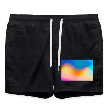 Color Waves Gradient Backdrop - Swim Trunks - black - Front - AI Model Male 185 light (185cm)