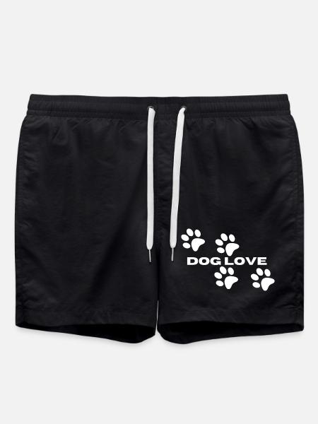 Dog Love – Paws - Swim Trunks - black