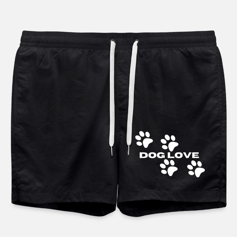 Dog Love – Paws - Swim Trunks - black