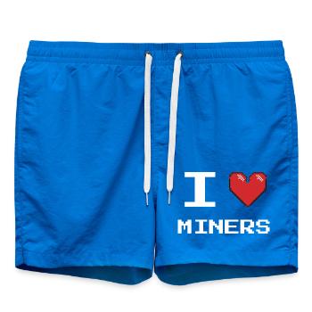 I love Miners Retro Herz - Badeshorts - Cobalt blue - Vorne