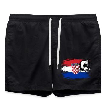 Kroatien Flagge - Badeshorts - Schwarz - Vorne - AI Model Male 185 light (185cm)