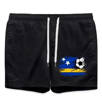 Curacao flag football used - Swim Trunks - black - Front - AI Model Male 185 light (185cm)