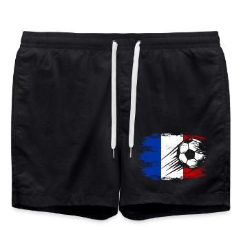 Frankreich Flagge Fußball used - Badeshorts - Schwarz - Vorne - AI Model Male 185 light (185cm)