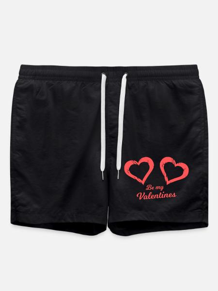Be my Valentines Heart Brush - Swim Trunks - black