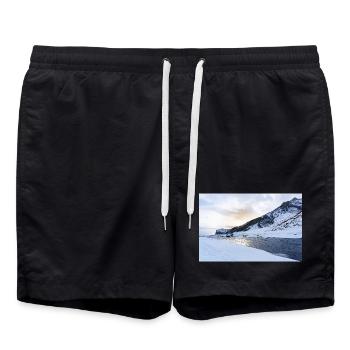 Iceland Winter Landscape - Badeshorts - Schwarz - Vorne - AI Model Male 185 light (185cm)