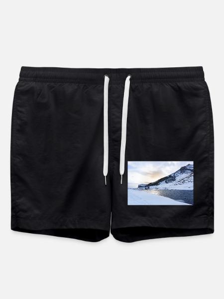Iceland Winter Landscape - Badeshorts - Schwarz