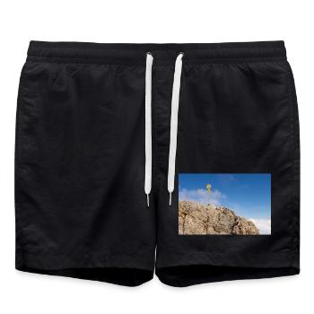 Summit Cross on the Zugspitze - Badeshorts - Schwarz - Vorne - AI Model Male 185 light (185cm)