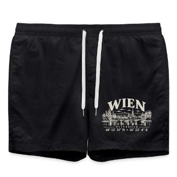 Wien Österreich Skyline Stephansdom Architektur - Badeshorts - Schwarz - Vorne - AI Model Male 185 light (185cm)