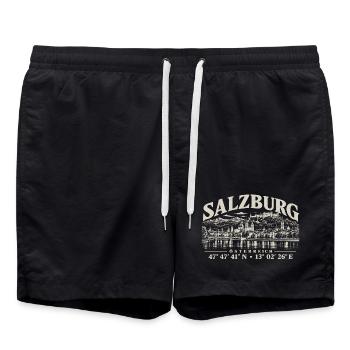 Salzburg Festung Hohensalzburg Skyline Österreich - Badeshorts - Schwarz - Vorne - AI Model Male 185 light (185cm)