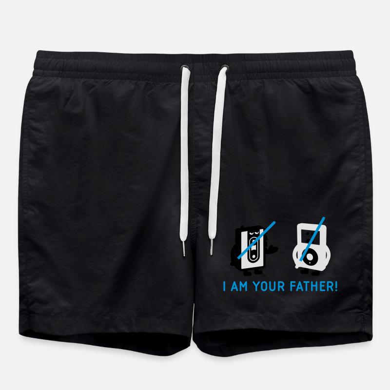 darth vader vs pod - Swim Trunks - black